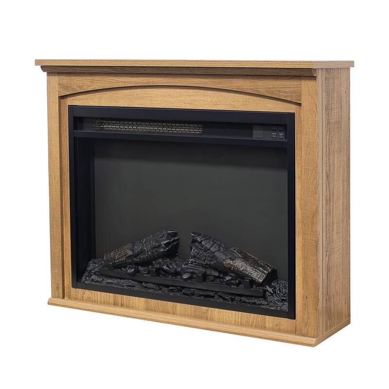 28 Inch TV Media Console with Built-In Electric Fireplace
