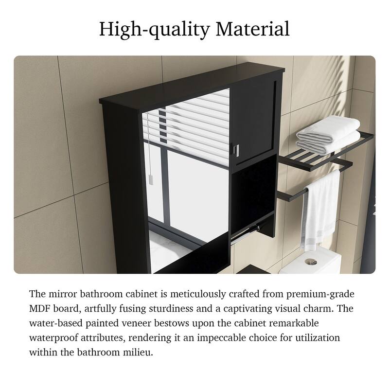29'' x 28'' Modern Wall Mounted Medicine Cabinet with Mirror - 30" x 7"