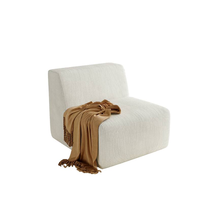 Corduroy Armless Chair Accent Chair