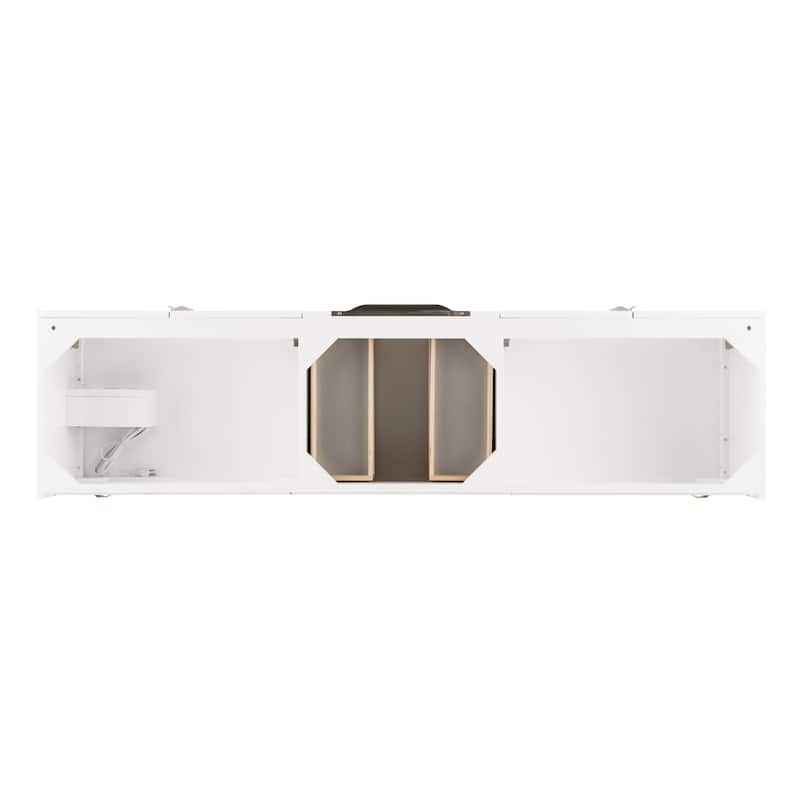 James Martin Vanities Columbia 72" Double Vanity Cabinet, Glossy White, Brushed Nickel