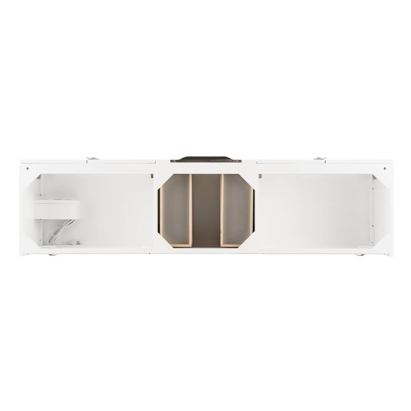 James Martin Vanities Mercer Island 72" Single Vanity, Glossy White with Brushed Nickel Hardware