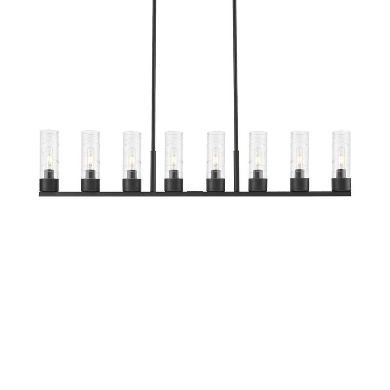 Innovations Lighting 617-8I-11-48 Boreas Linear Boreas 8 Light 48" - Matte Black / Deco Swirl