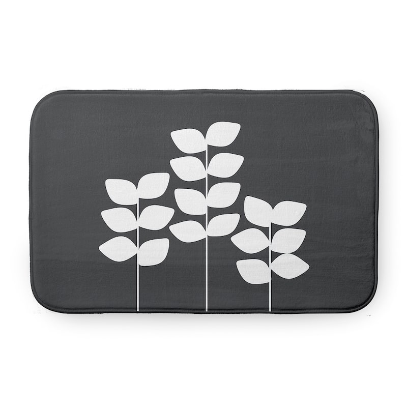 Simple Stems Bathmat - 24" x 17" - Grey