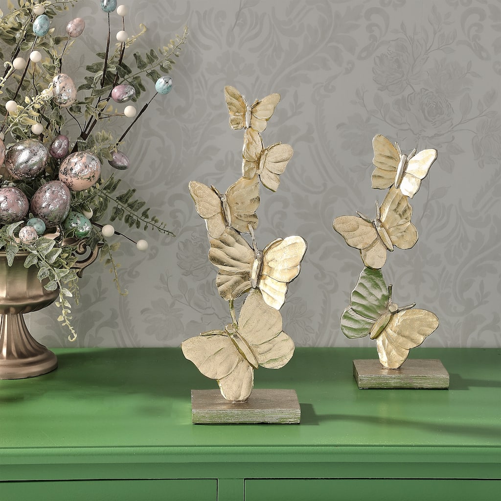 10.5-13" Resin Butterfly Parade Set of 2