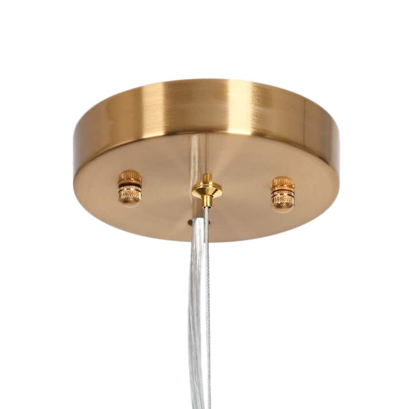 Modern Glam 1-Light Metal Gold LED Pendant Light Kitchen Island Lights for Dining Room - 10" D x 8" H