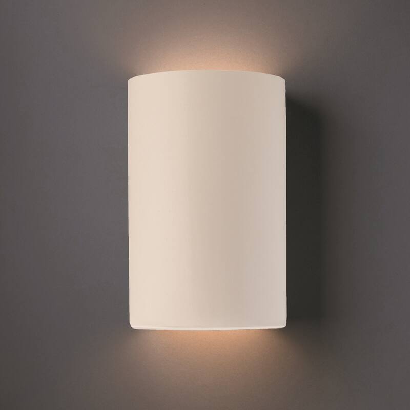 Justice Design Group Ambiance ADA Outdoor Large Ceramic Cylinder Wall Sconce with Open Top & Bottom