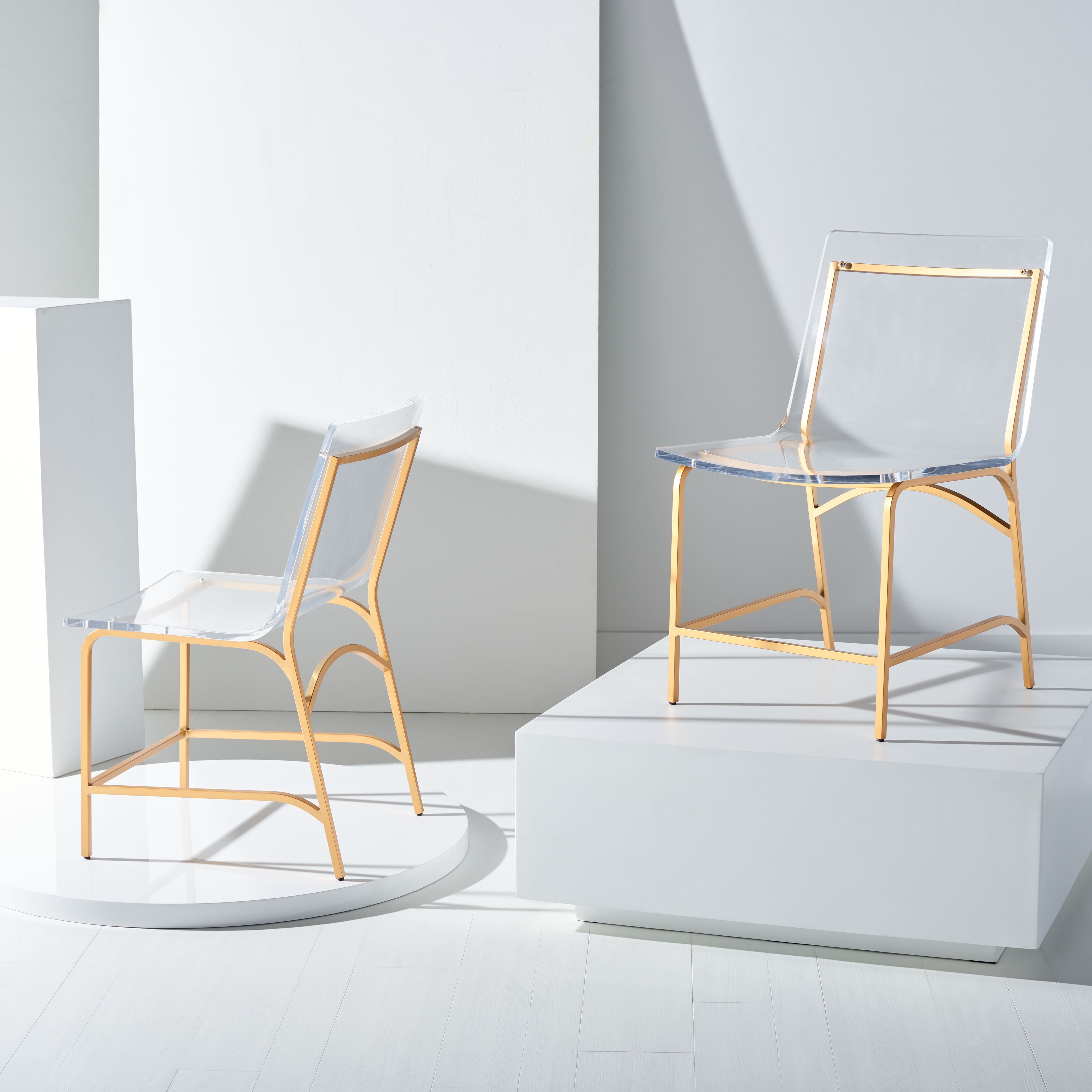 Acrylic and gold dining chair discount