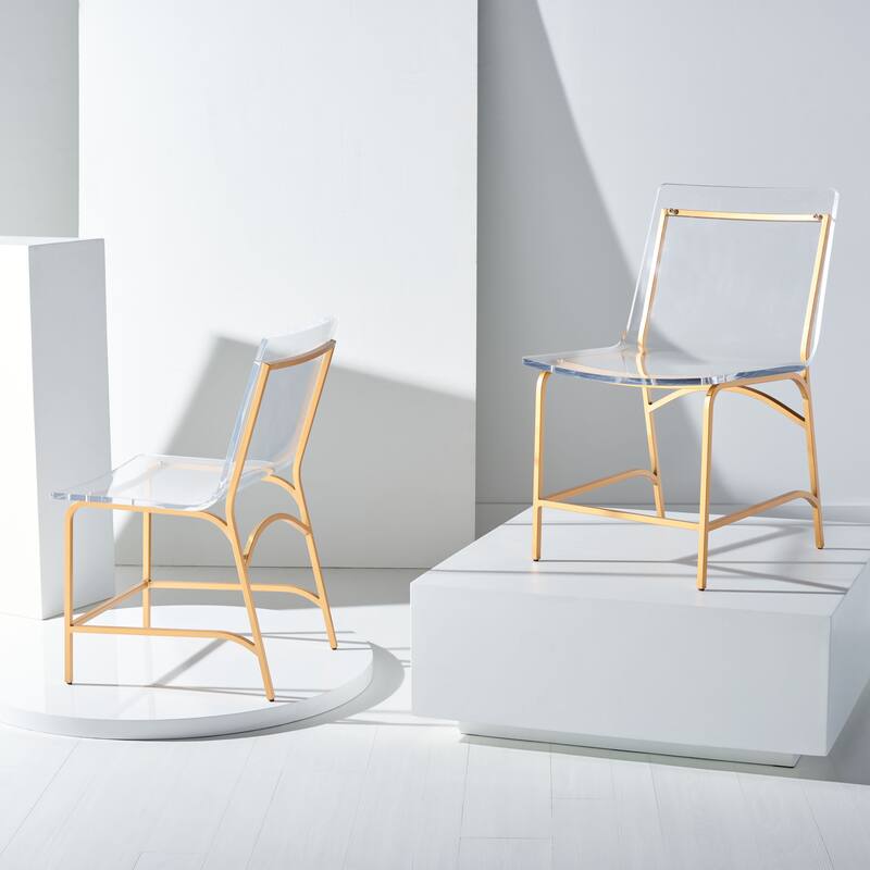 SAFAVIEH Couture Ljupka Acrylic Dining Chair (Set of 2) - 20 In W x 21.25 In D x 33.25 In H - 20"W x 21"D x 33"H