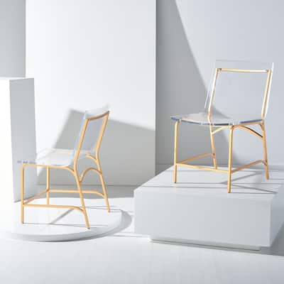 SAFAVIEH Couture Ljupka Acrylic Dining Chair (Set of 2) - 20 In W x 21.25 In D x 33.25 In H - 20"W x 21"D x 33"H