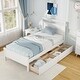 preview thumbnail 6 of 16, Twin Size Wooden Bed Frame with 2 Drawers for Teens and Adults