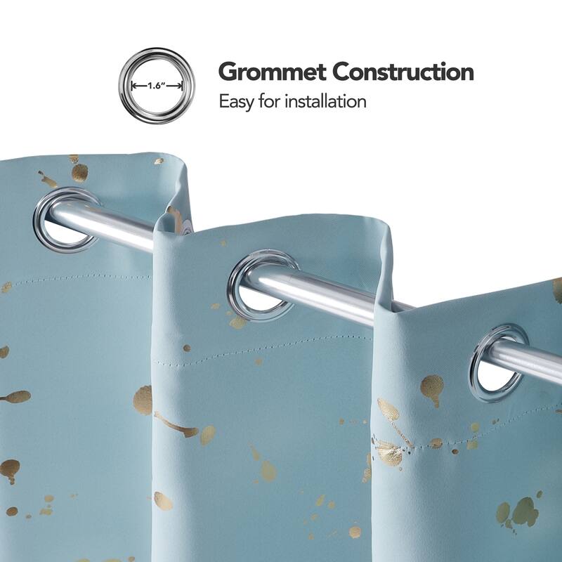 Deconovo Gold Spot Curtain Panel Pair (2 Panel)