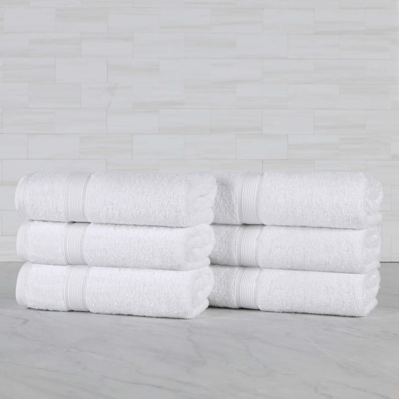 Superior Oregon Organic Cotton Solid Hand Towel, Set of 6 - White
