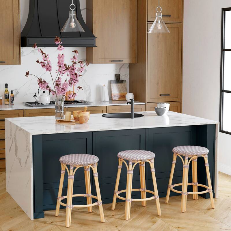 Tobias 24" Rattan Round Counter Stool