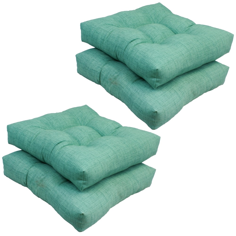 19-inch Square Tufted Indoor/Outdoor Chair Cushions (Set of 1, 2, or 4)