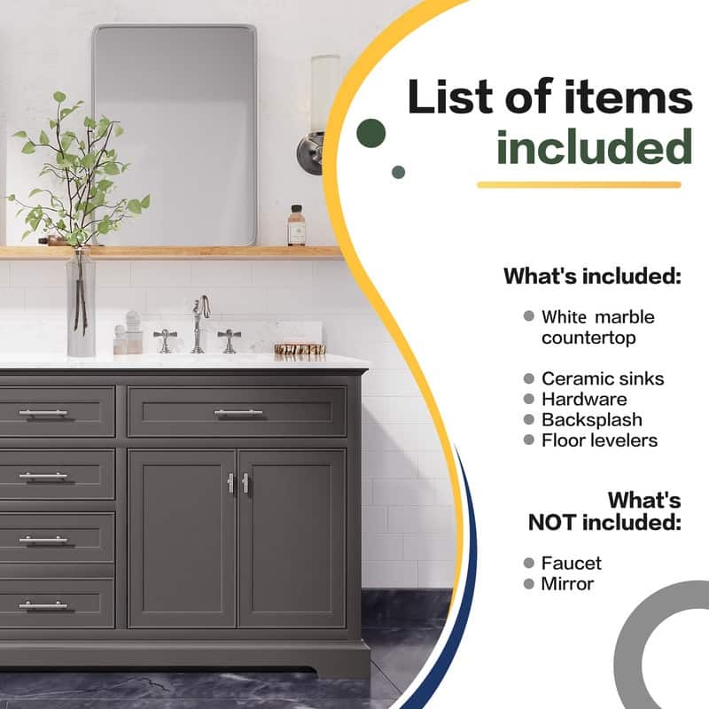 72-Inch Solid Wood Double Sink Bathroom Vanity – Modern Minimalist Design, Waterproof Finish, Soft-Close Drawers