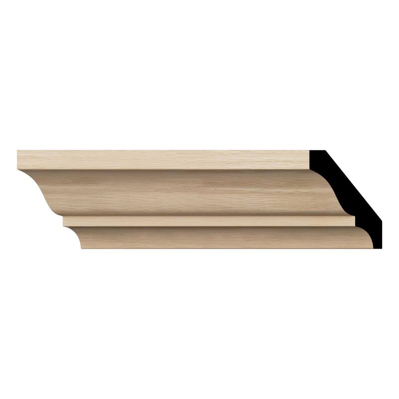 WM52: 2-1/4-in H x 1-2/3-in P x 2-3/4-in F x 96-in L Americraft Solid Hardwood Stain Grade Crown Moulding - White Oak