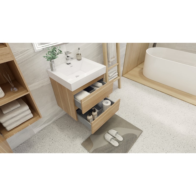 Baillie 24'' Wall-Mounted Vanity with Reinforced Acrylic Sink