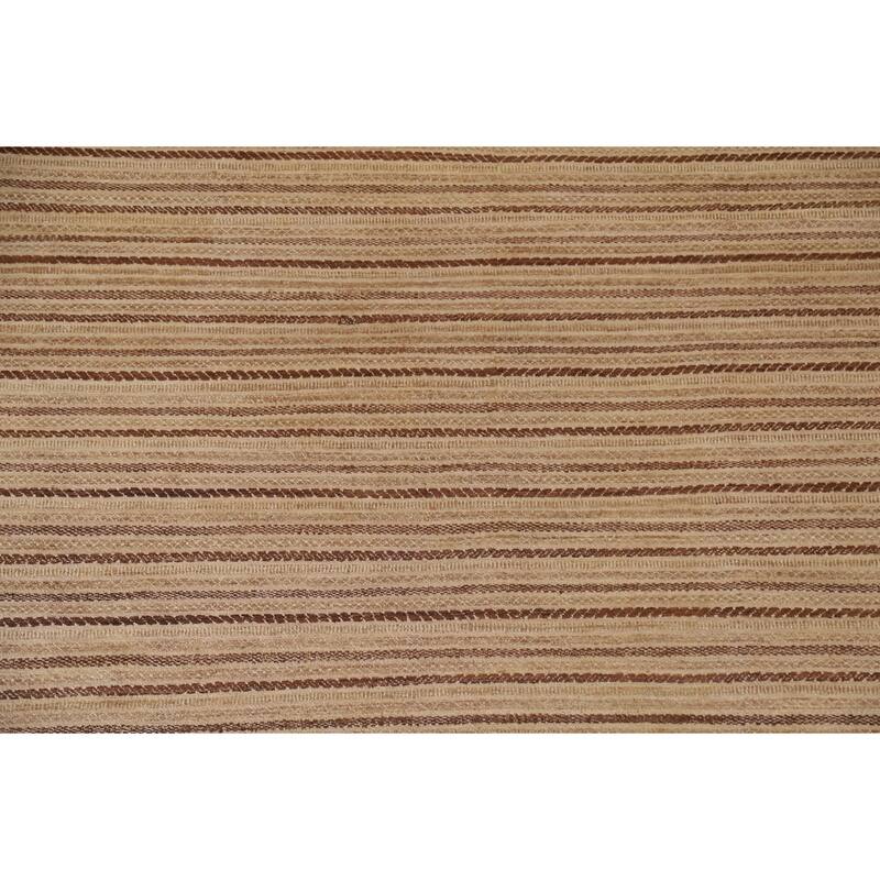 Striped Gabbeh Kashkoli Modern Wool Area Rug Hand-knotted Carpet - 6'7" x 10'0"