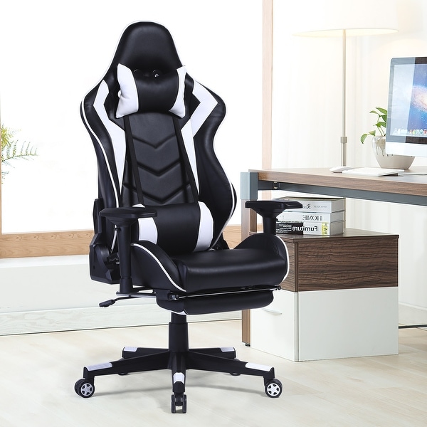 Gaming chair with on sale bluetooth speakers and footrest