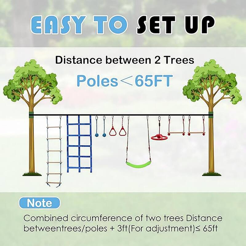 DoCred 8/10/13 Obstacle Course, Kids Ninja Set, Durable play equipment