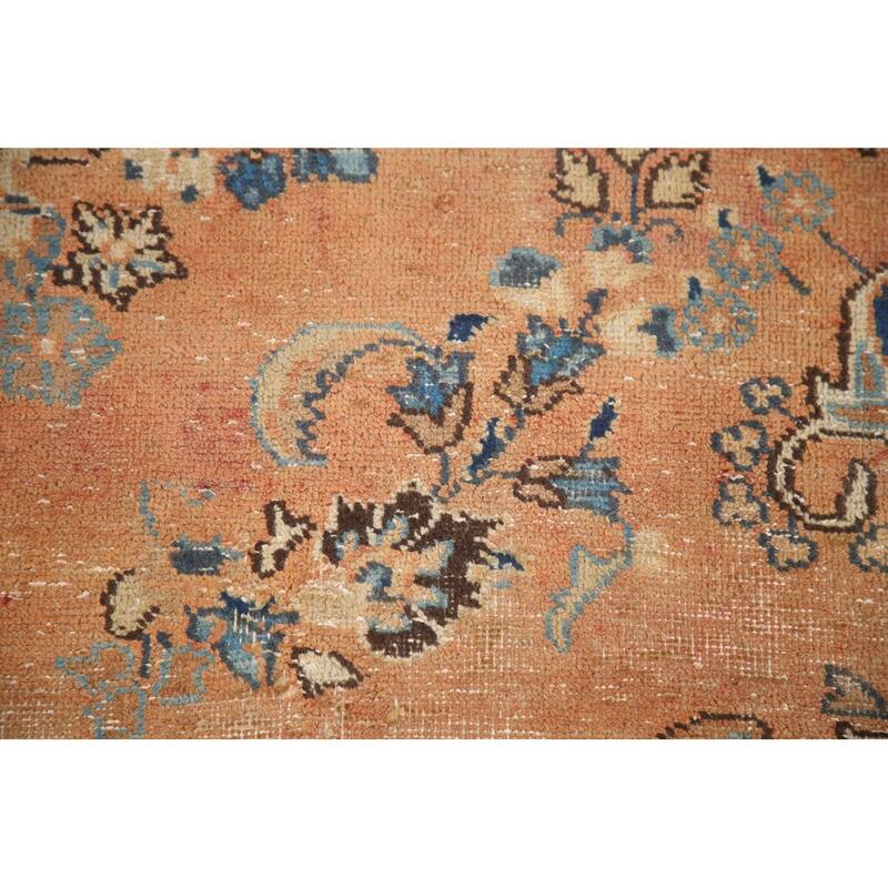 Hand Knotted Oriental 100% Wool Carpet Traditional Medallion Oranges & Rust Mashad Area Rug - 9' 4'' X 6' 4''