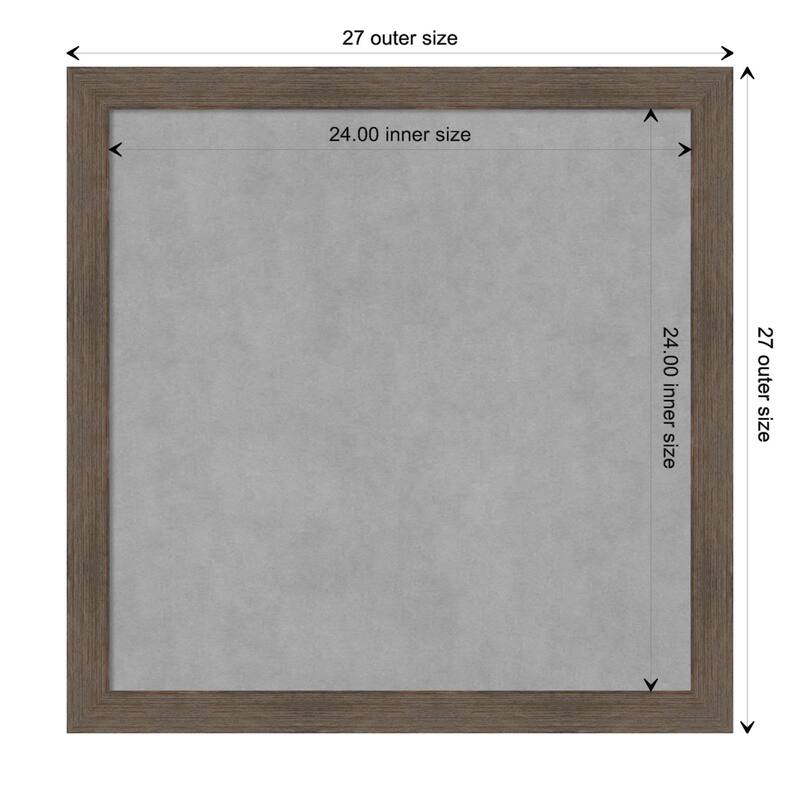 Amanti Art Hardwood Mocha Narrow Framed Magnetic Board - Board Size 24x24