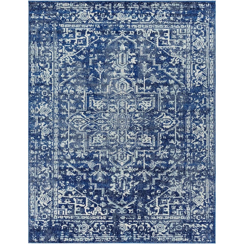 Livabliss Harput Updated Traditional Medallion Area Rug - Dark Blue - 7' 10" x 10' 2"