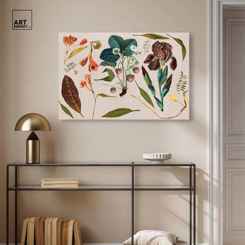 Floral Diagram Montage Canvas by Art Remedy, Gallery Wrapped