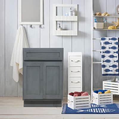 Vanity Art 24-inch Solid Wood Single Sink Bathroom Vanity Cabinet