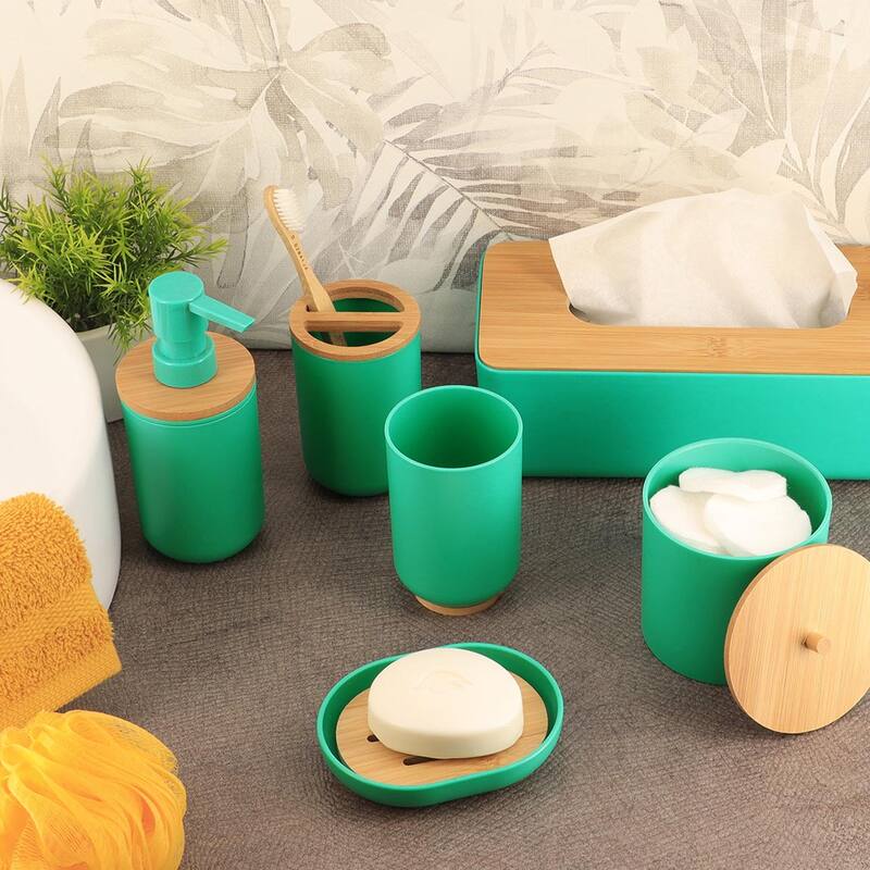 Padang Bathroom Accessories Set Bamboo
