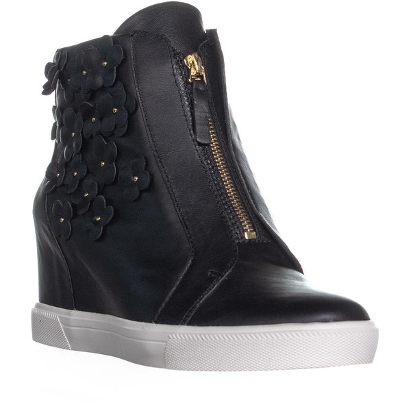 dkny black wedge sneakers