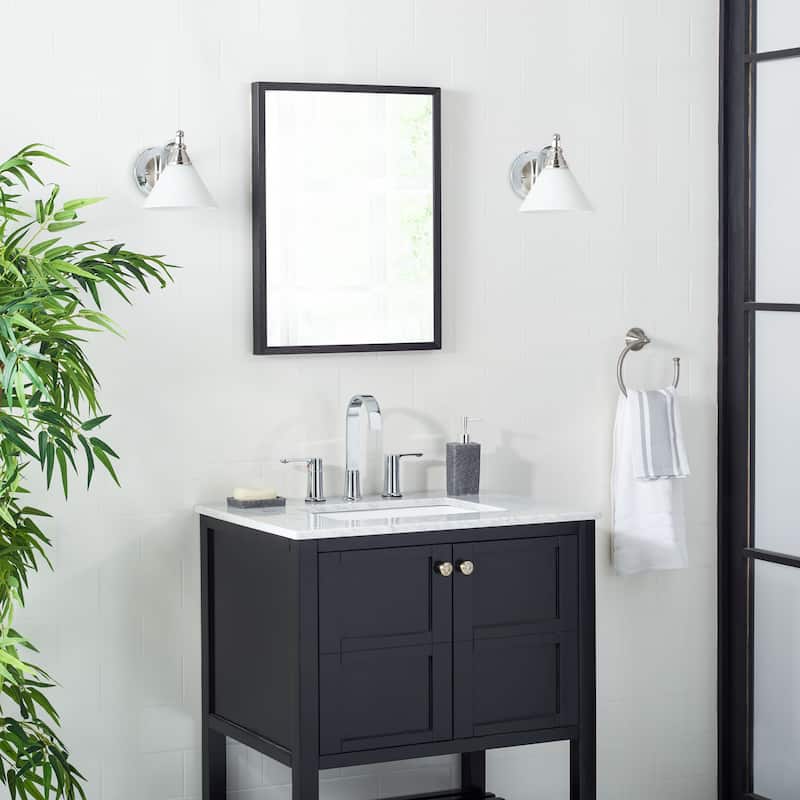 SAFAVIEH Lighting Pavlina Wall Sconce - 6.9"x8.5"x7" - Nickel/White - 7Wx9Dx7H