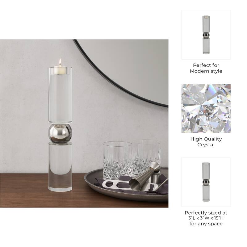 Candle Holder - Crystal Modern Cylinder Taper