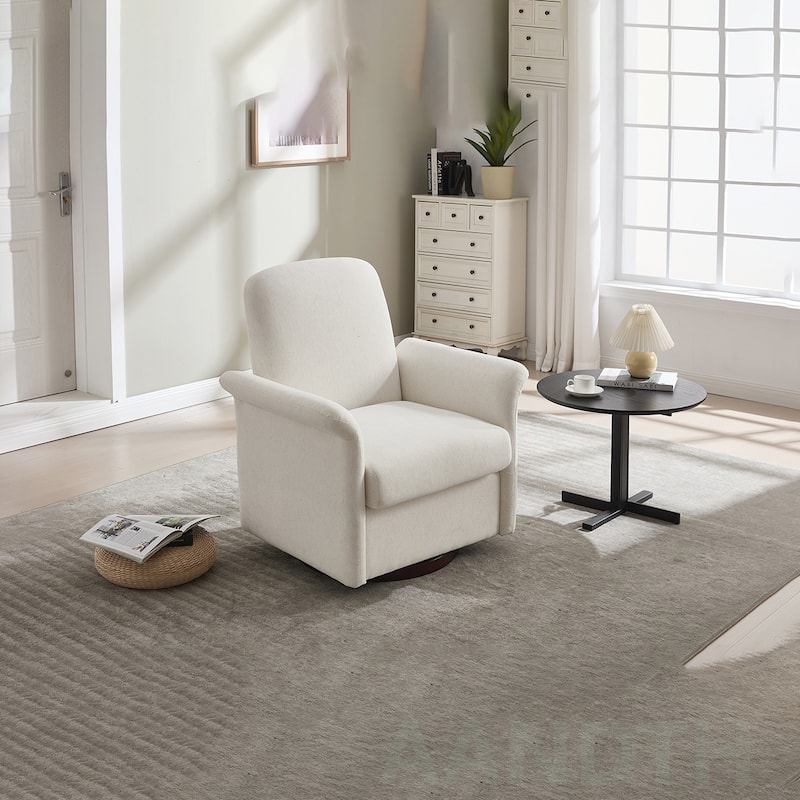 Swivel Linen Barrel ArmChair