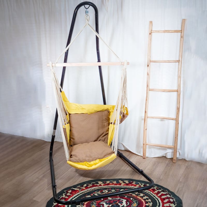 Sereno Hammock Chair Hanging Porch Swing Indoor Outdoor Lounger for Bedroom & Patio - 78 x 47 in