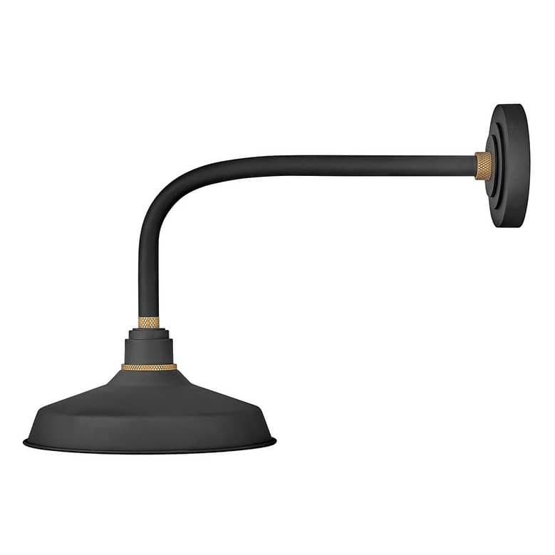 Hinkley Lighting Foundry Single Light 16" Tall Outdoor Wall Sconce - Textured Black / Brass