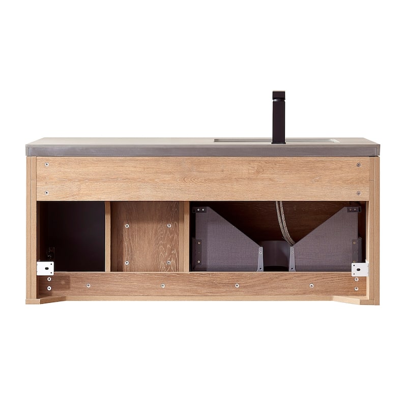Carcastillo 47" Single Vanity in Oak with Sintered Stone Top