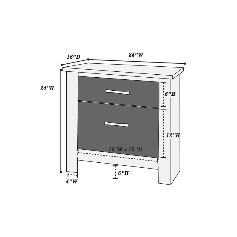 Natural Finish Wooden Nightstand, 2 Drawers, Storage, Bedroom Furniture Essential