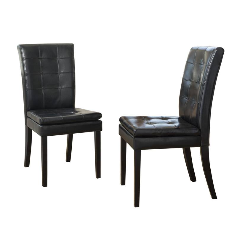 Upholstered Dining Chairs Set of 2, Faux Leather Mid-Century Modern Side Chairs with Wood Legs for Dining Room, Restaurant