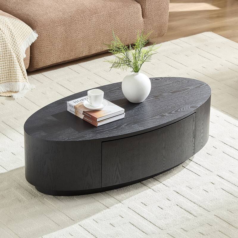 Modern Luxury Oval Coffee Table - Black