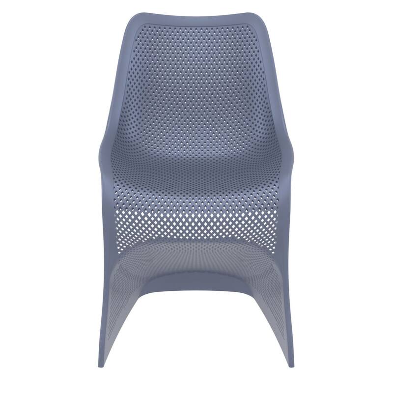 33.5" Charcoal Gray Outdoor Patio Dining Chair