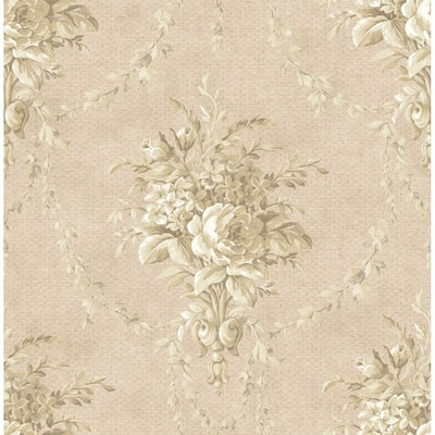 Seabrook Designs Coreen Floral Bouquet Unpasted Wallpaper