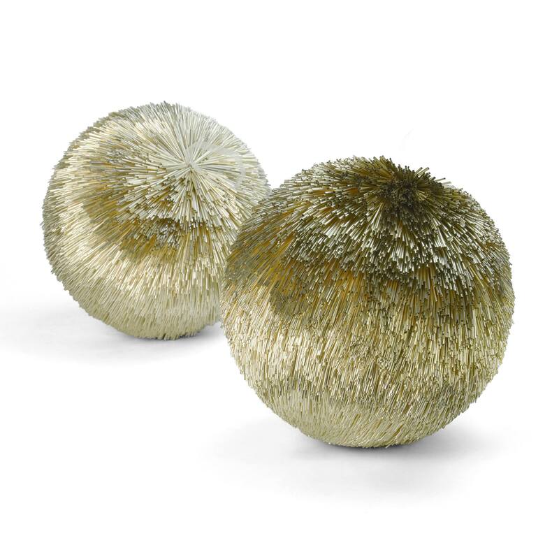 Pipa 7.8" Tree Ornaments Set of 2 - Champagne Color - 8 inch