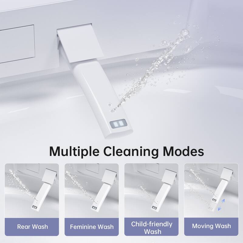 Modern Integrated Smart Toilet. Auto Open Close Lid. Heated Seat. Instant Warm Water. Auto Flush. Foot Sensor