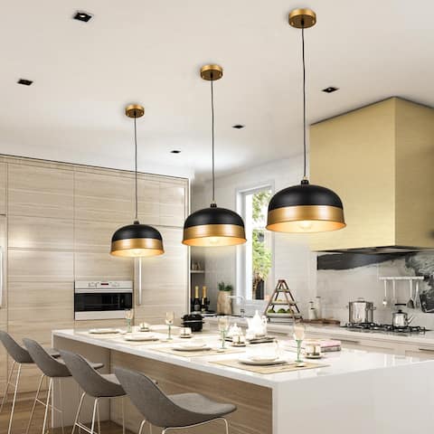 Pendant Light Industrial Ceiling Hanging Lamp , Metal Dome Ceiling Lights Fixture 11.8 Inch Adjustable Height For Kitchen Island