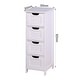 White Bathroom Storage Cabinet, Freestanding Cabinet with Drawers - Bed ...