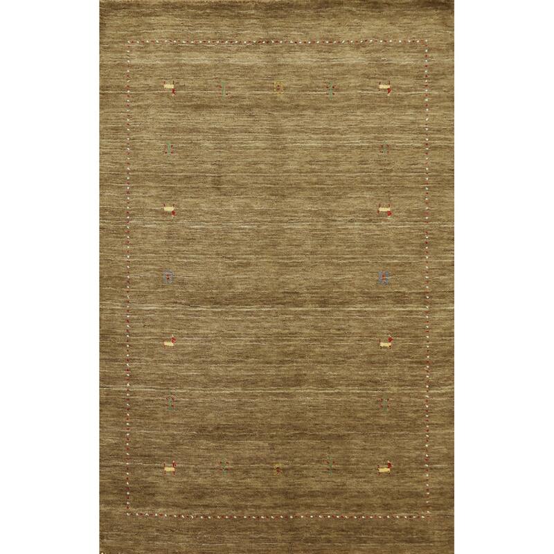 Hand Knotted Oriental 100% Wool Carpet Tribal Animal Pictorial Brown Gabbeh Area Rug - 6' 0'' X 4' 4''