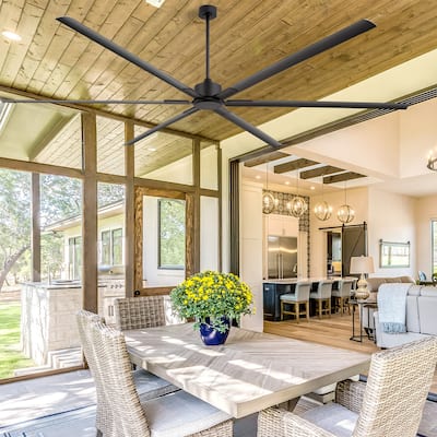 96"/120" HVLS Industrial Ceiling Fan Ceiling Fan without Light with Remote (6/8-Aluminum Blades)