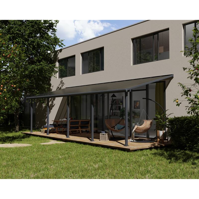 Olympia 10 ft. Gray/Bronze Aluminum Patio Cover