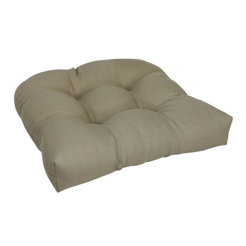19-inch Rounded Back Premium Woven Outdoor Chair Cushion - 19 x 19 - Pinehurst Flagstone